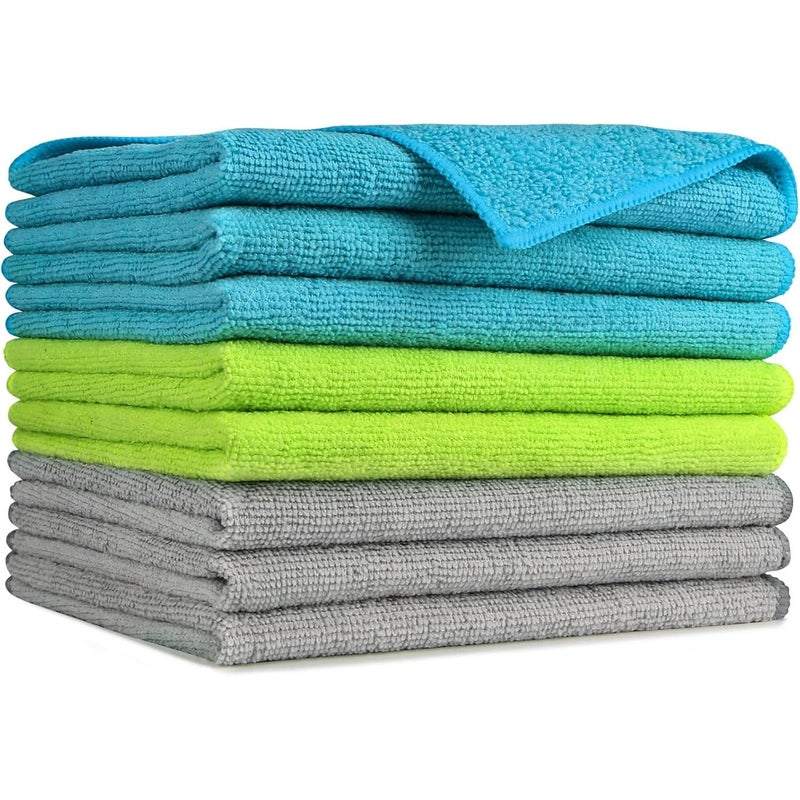 AIDEA Microfiber Cleaning Cloth-8PK, Soft Microfiber Towels for Cars, Absorbent Cleaning Rags, Lint-Free Streak-Free Wash Cloths for House, Kitchen, Window(12in.x16in.) - Image 1